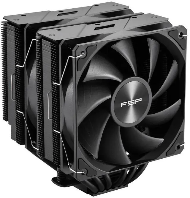 Alt view image 2 of 6 - FSP MP7 Dual Tower CPU Cooler, Dual 120mm PWM Fans, 6 Copper Heat Pipes Compitable with Latest CPU LGA 1851/1700 / 1200 and AM4 / AM5 with 3 Years Warranty (MP7-Black)
