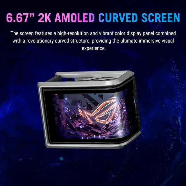 Alt view image 3 of 7 - ASUS ROG RYUO IV 360 ARGB with movable curved 6.67-inch AMOLED display that supports 3D-effect video or customizable system stats, plus Asetek Emma Gen8 V2 pump and pre-mounted daisy-chained ARGB fans