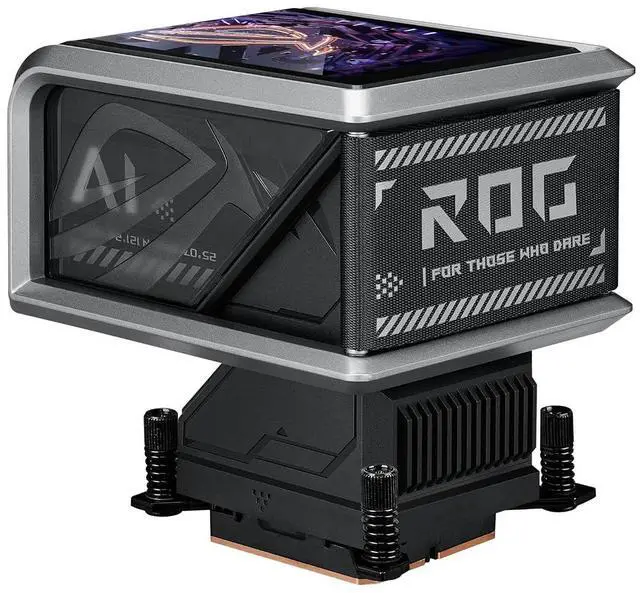 Alt view image 4 of 7 - ASUS ROG RYUO IV 360 ARGB with movable curved 6.67-inch AMOLED display that supports 3D-effect video or customizable system stats, plus Asetek Emma Gen8 V2 pump and pre-mounted daisy-chained ARGB fans