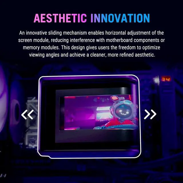Alt view image 6 of 7 - ASUS ROG RYUO IV 360 ARGB with movable curved 6.67-inch AMOLED display that supports 3D-effect video or customizable system stats, plus Asetek Emma Gen8 V2 pump and pre-mounted daisy-chained ARGB fans