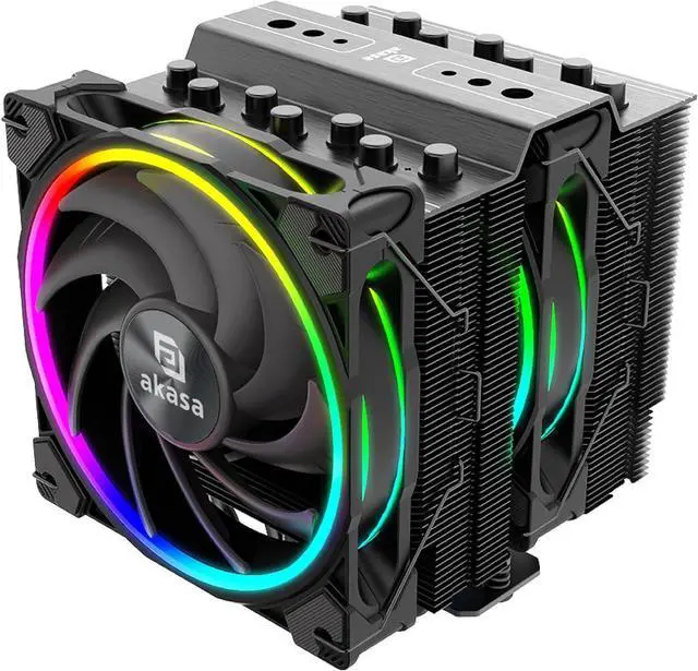 Main image of Akasa SOHO H7, Premium Dual Tower 7-Heatpipe CPU Cooler with Addressable RGB, 250W TDP, 120mm PWM Fan, Supports Intel LGA 1700/1200/115X/20XX AMD AM5/AM4, AK-CC4026HP01