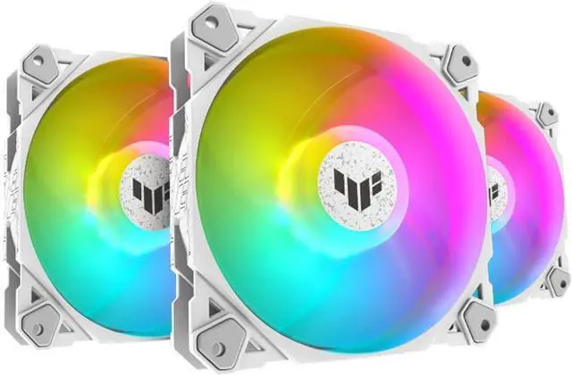 Main image of TUF Gaming TF120 ARGB Case Fan White Edition 3-in-1 with ARGB Controller (Pack of 3, Aura Sync, Quiet Addressable ARGB Fan, PWM Control, White)