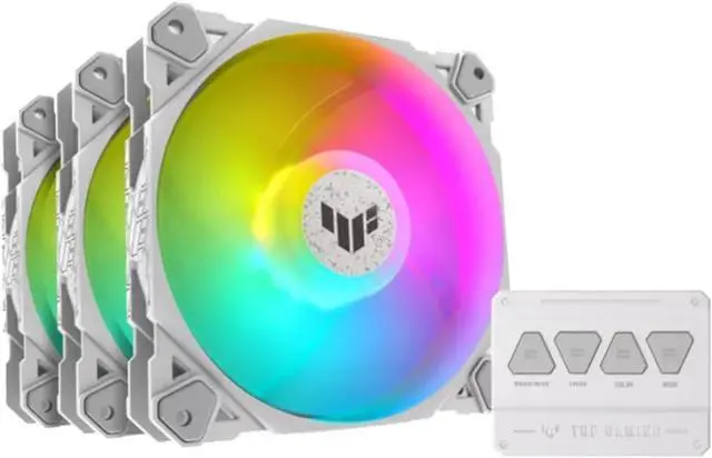 Alt view image 2 of 7 - TUF Gaming TF120 ARGB Case Fan White Edition 3-in-1 with ARGB Controller (Pack of 3, Aura Sync, Quiet Addressable ARGB Fan, PWM Control, White)