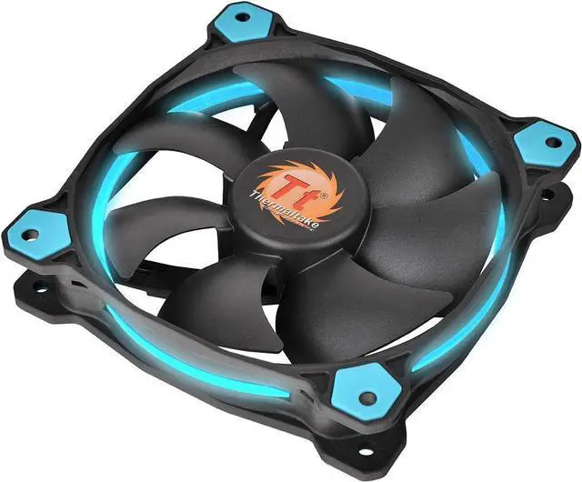 Main image of Thermaltake Riing 12 Series High Static Pressure 120mm Circular LED Ring Case/Radiator Fan with Anti-Vibration Mounting System Cooling CL-F038-PL12BU-A Blue