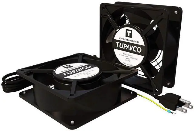 Alt view image 2 of 4 - Network Cabinet Fan (2pc Kit) Pair of 120mm 4in Fans 110V - Tupavco TP1511