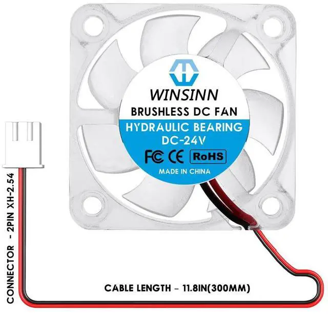 Alt view image 3 of 6 - WINSINN 40mm RGB Fan 24V, Ender 3 Fan Upgrade 24 Volt Fans LED Colorful 4010 Hydraulic Bearing, Works with Ender 3 Pro 3X CR-10S (Pack of 4Pcs)