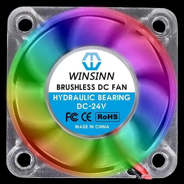 Alt view image 5 of 6 - WINSINN 40mm RGB Fan 24V, Ender 3 Fan Upgrade 24 Volt Fans LED Colorful 4010 Hydraulic Bearing, Works with Ender 3 Pro 3X CR-10S (Pack of 4Pcs)