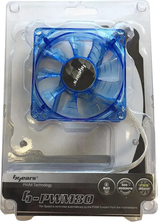 Alt view image 4 of 4 - Bgears b-PWM 80mm Blue Cooling b-PWM 80 Blue 2Ball Translucent Blue