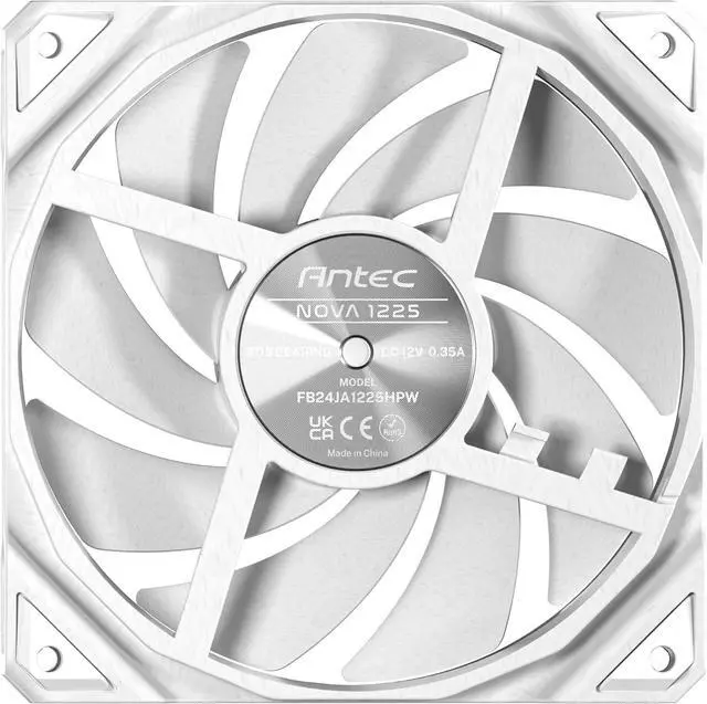 Alt view image 3 of 7 - Antec Nova 120 White, PWM PC Fan, 120mm, 3-Phase Speed Control, 3200 RPM, LCP Material, Desktop Compatible