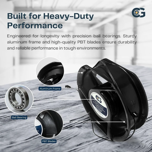 Alt view image 5 of 7 - Coolerguys 7" (172mm x 152mm x 51mm) 12v Waterproof Fan with Power Supply