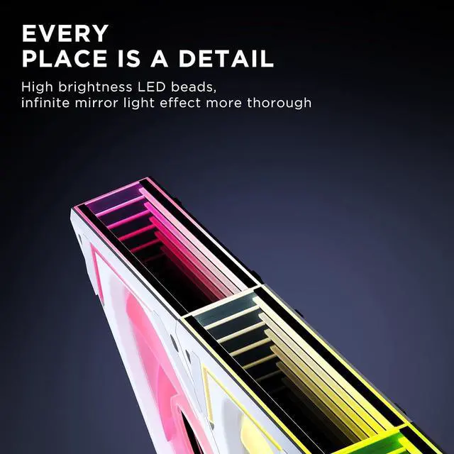 Alt view image 5 of 7 - Jungle Leopard Interstellar-V2 X3 120mm PC ARGB Case Computer Cooling Fans,Daisy-Chain|PWM 950-1850RPM|High Airflow|RGB Dual Infinity Mirrors Lighting for Gaming Build(White Forward,3Pack)