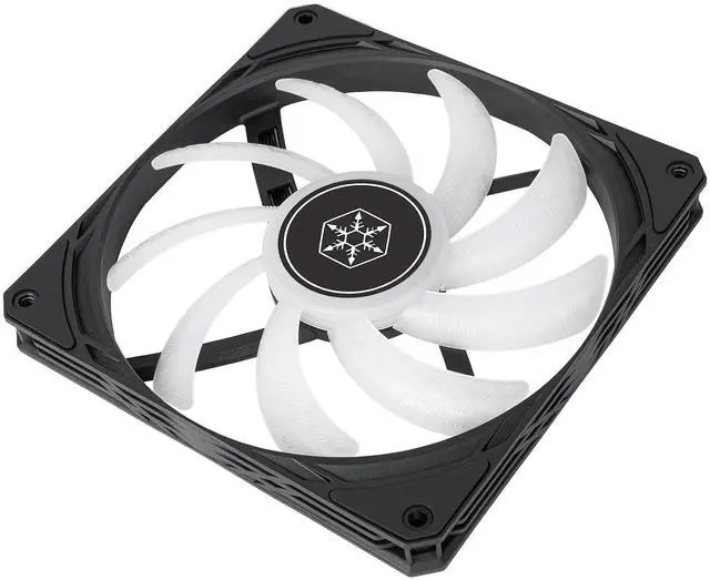 Alt view image 5 of 7 - Silverstone SST-AS140B-ARGB High Performance 140mm Slim Fan with Full Range PWM and ARGB Lighting Effects