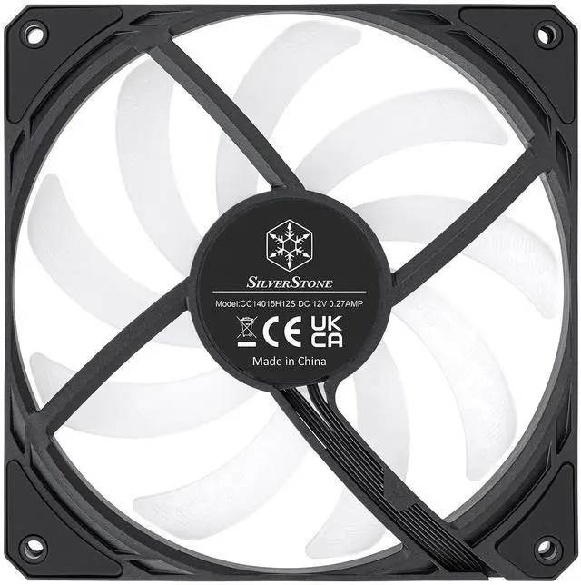 Alt view image 6 of 7 - Silverstone SST-AS140B-ARGB High Performance 140mm Slim Fan with Full Range PWM and ARGB Lighting Effects