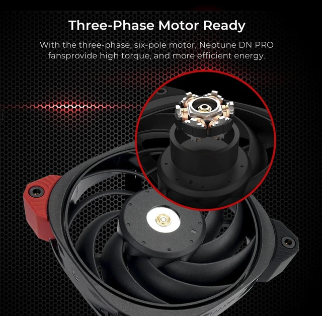 Alt view image 5 of 6 - InWin DN140PRO PWM, 140mm Premium Quiet Fan, Pro Grade Static Pressure Fan, Three-Phase Motor, Metallic Screw Thread, PWM, FDB with Copper Bearing Shield, 4-Pin (120mm, Black), up to 1800rpm