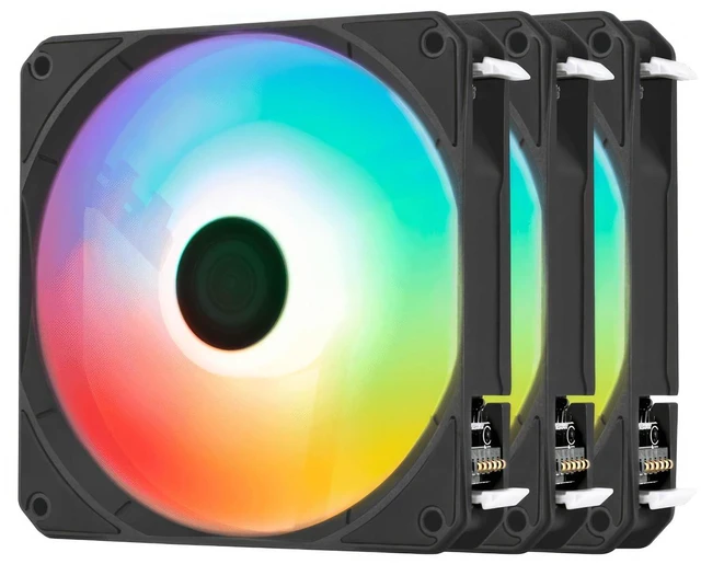 Alt view image 2 of 7 - AeroCool Link 3-Pack Fan for PC Case, Triple Pack 120mm ARGB Fans, Daisy Chain Design, Silent Fan, Easy Fan Assembly and Disassembly, PWM 300-1500 RPM, Hydraulic Bearing, Black