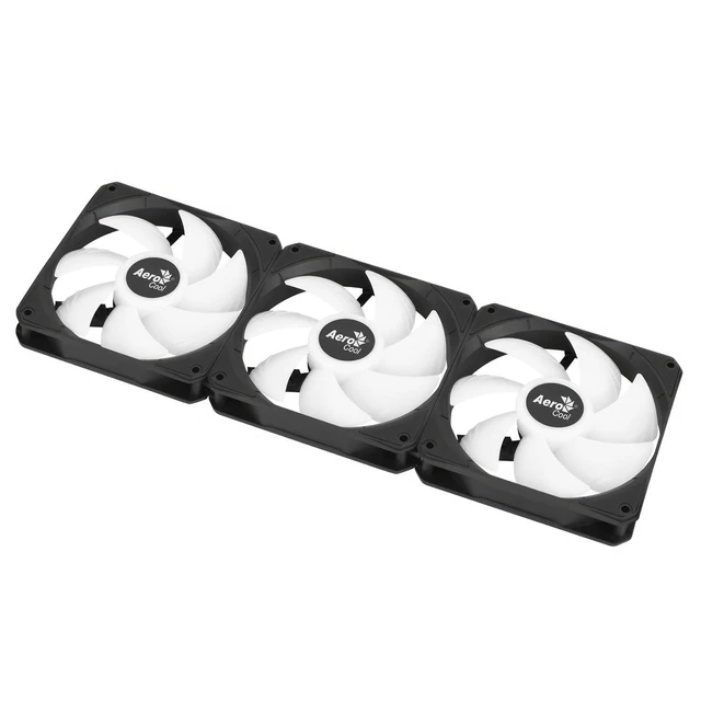 Main image of AeroCool Link 3-Pack Fan for PC Case, Triple Pack 120mm ARGB Fans, Daisy Chain Design, Silent Fan, Easy Fan Assembly and Disassembly, PWM 300-1500 RPM, Hydraulic Bearing, Black