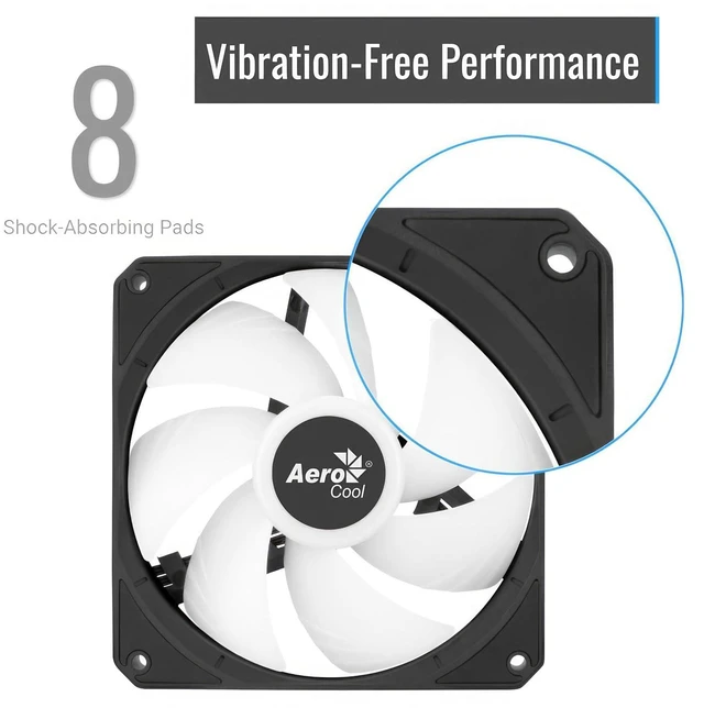 Alt view image 6 of 7 - AeroCool Link 3-Pack Fan for PC Case, Triple Pack 120mm ARGB Fans, Daisy Chain Design, Silent Fan, Easy Fan Assembly and Disassembly, PWM 300-1500 RPM, Hydraulic Bearing, Black