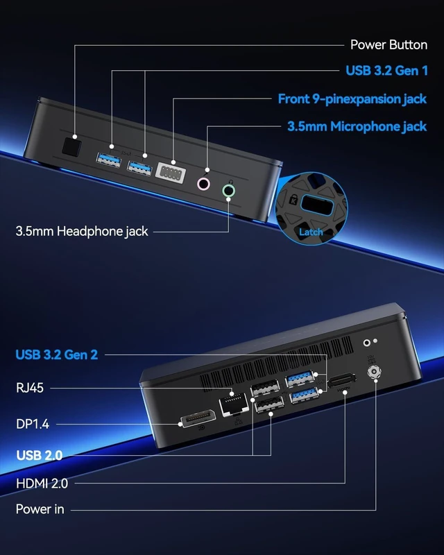 Alt view image 6 of 7 - GEEKOM Air12 Lite Quiet AI Office Mini PC with Intel N95|8GB RAM+256GB SSD
