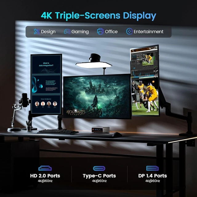 Alt view image 7 of 7 - Gaming Mini PC Ryzen 5 5600H, 8GB DDR4 RAM (Up to 64GB), 256GB SSD