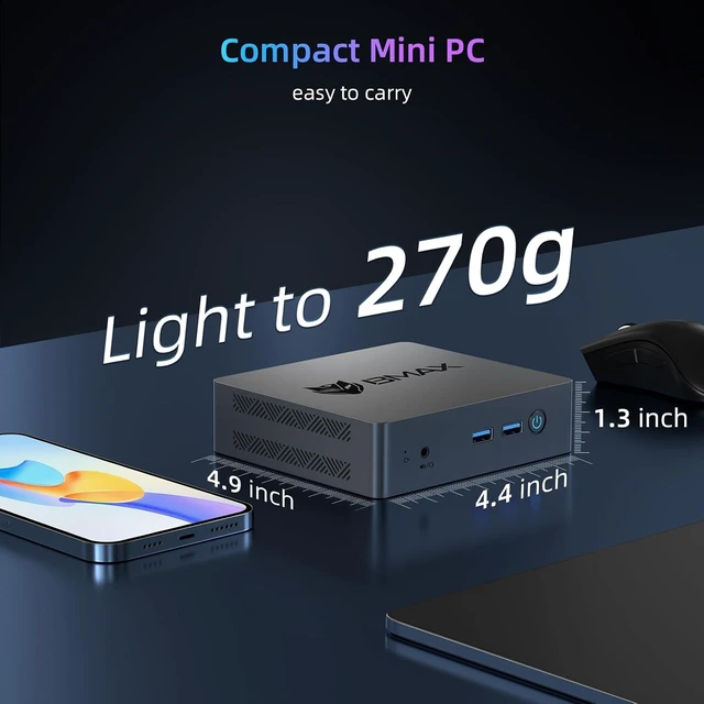 Alt view image 7 of 7 - B3 Pro Mini PC N4500 Max 2.8GHz, 8GB DDR4 RAM, 256GB M.2 SSD (Expandable 4TB), Dual 4K HDMI, WiFi5, BT5.0, Prebuilt OS for Home, Office & Gaming