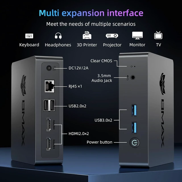 Alt view image 6 of 7 - B3 Pro Mini PC N4500 Max 2.8GHz, 8GB DDR4 RAM, 256GB M.2 SSD (Expandable 4TB), Dual 4K HDMI, WiFi5, BT5.0, Prebuilt OS for Home, Office & Gaming