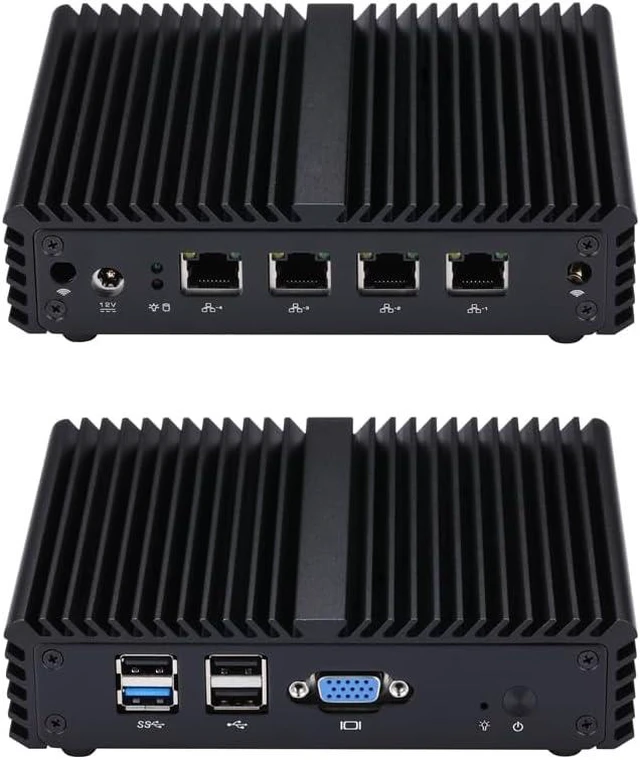 Main image of Qotom Fanless Mini PC J1900 4X Intel i210 LAN VGA 8GB/128GB
