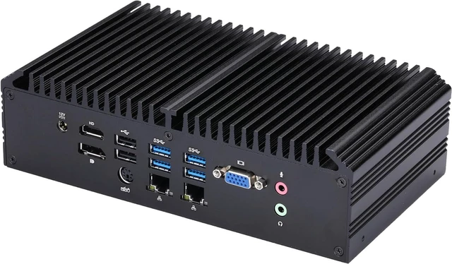 Alt view image 2 of 6 - Qotom Mini PC Q1020X Pentium 5405U Processor,2.3GHz 15W (barebones) 6*RS-232,8*USB,3*Display,2*LAN,WIN10/11 Fanless Aluminium Alloy Shell