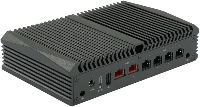 Alt view image 3 of 7 - Qotom Q10932H6 Barebones Mini PC Core i3 N305, 4X 2.5G LAN 2X 10G Compact Computer