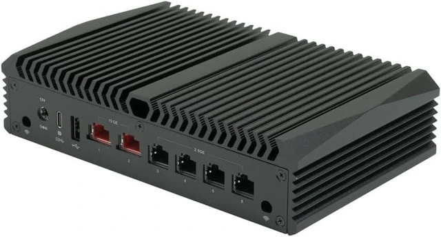 Alt view image 5 of 7 - Qotom Q10932H6 Barebones Mini PC Core i3 N305, 4X 2.5G LAN 2X 10G Compact Computer