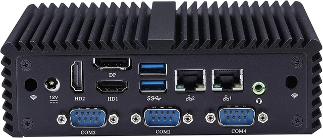 Main image of Qotom Silent Mini Desktop Q177P Pentium Processor J3710,Quad Core AES-NI (barebones) 2X LAN,4X COM,Aluminium Alloy,Win10/ Linux 24/7