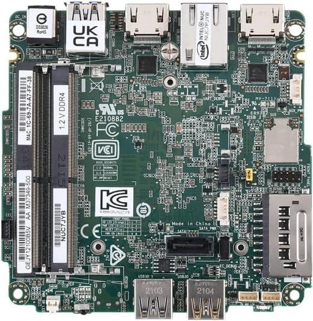 Alt view image 5 of 7 - Qotom Fanless Mini PC J5005 2X HD 2.0 Intel NUC7JYB Board Barebone