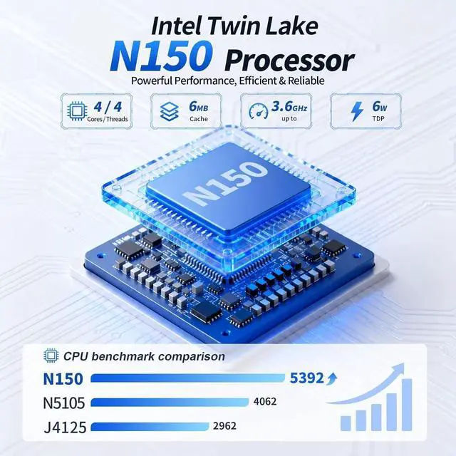 Alt view image 2 of 7 - N150 Mini PC 10gbe Firewall Appliance Fanless 8GB RAM 128GB SSD | AES-NI, 2 x 10gbe SFP+, 2 x i226V 2.5gbe LAN, Micro Router Computer Hardware Home Lable, USB C, TF Card Slot, OPNsense
