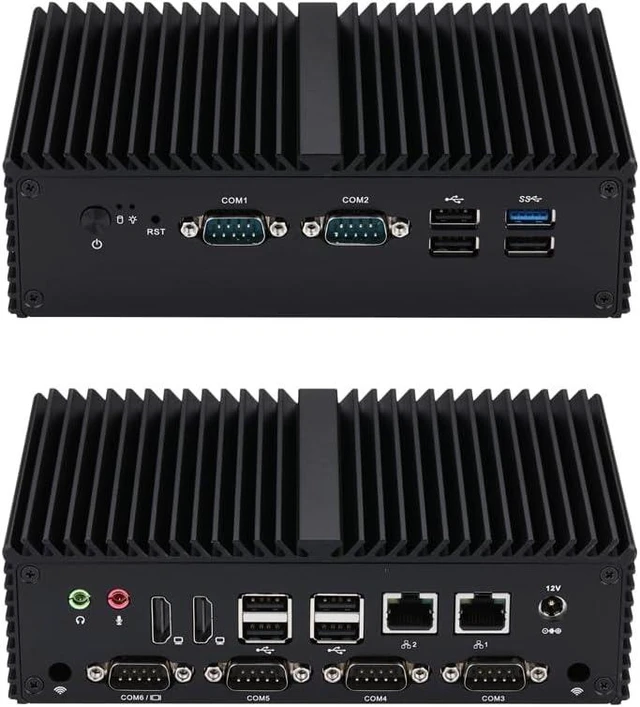 Main image of Qotom Fanless Mini PC X7425E Barebone Dual 2.5G LAN DDR5 6 COM Auto On