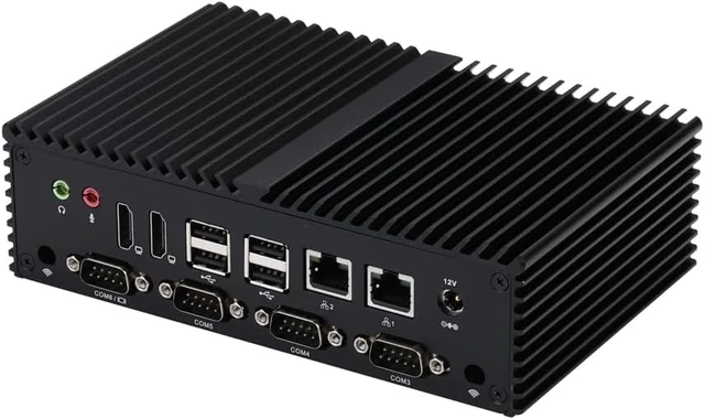 Alt view image 2 of 6 - Qotom Fanless Mini PC X7425E Barebone Dual 2.5G LAN DDR5 6 COM Auto On
