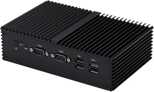 Alt view image 3 of 6 - Qotom Fanless Mini PC X7425E Barebone Dual 2.5G LAN DDR5 6 COM Auto On