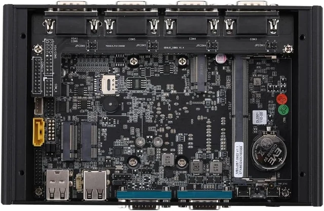 Alt view image 4 of 6 - Qotom Fanless Mini PC X7425E Barebone Dual 2.5G LAN DDR5 6 COM Auto On