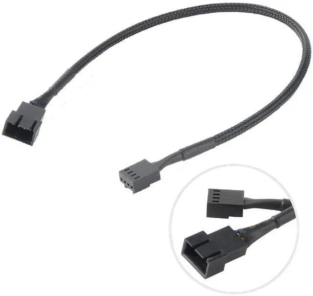 Main image of Akasa PWM Fan Extension Cable | 4-pin Male to Female Connectors | Compatible with PWM and 3-pin Fan | for Computer Cooling Fans and PC Case Fans | 30cm | AK-CBFA01-30