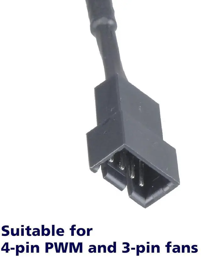 Alt view image 5 of 7 - Akasa PWM Fan Extension Cable | 4-pin Male to Female Connectors | Compatible with PWM and 3-pin Fan | for Computer Cooling Fans and PC Case Fans | 30cm | AK-CBFA01-30