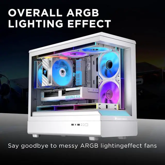 Alt view image 6 of 7 - Jungle Leopard Interstellar-V2 X3 120mm PC ARGB Case Computer Cooling Fans,Daisy-Chain|PWM 950-1850RPM|High Airflow|RGB Dual Infinity Mirrors Lighting for Gaming Build(White Forward,3Pack)