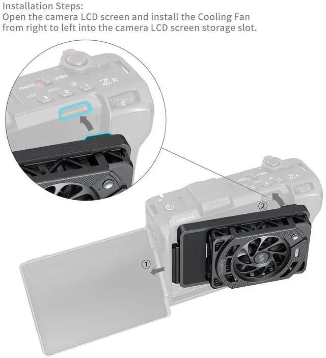 Alt view image 4 of 7 - SMALLRIG Cooling Fan for Nikon ZR, Camera External Cooling System with Dual-Speed Modes, Snap-On Design, TEC Cooling Module, Compatible V-Mount Battery Plate - 5874