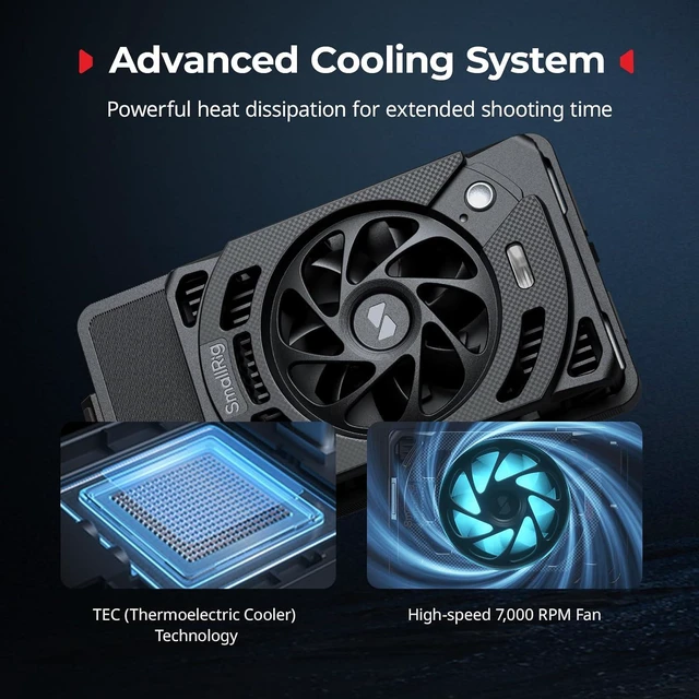Alt view image 2 of 7 - SMALLRIG Cooling Fan for Nikon ZR, Camera External Cooling System with Dual-Speed Modes, Snap-On Design, TEC Cooling Module, Compatible V-Mount Battery Plate - 5874