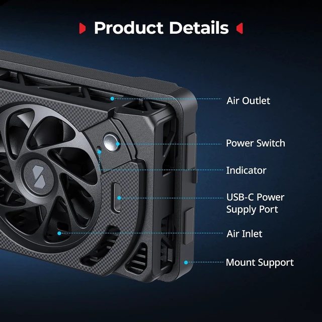 Alt view image 6 of 7 - SMALLRIG Cooling Fan for Nikon ZR, Camera External Cooling System with Dual-Speed Modes, Snap-On Design, TEC Cooling Module, Compatible V-Mount Battery Plate - 5874