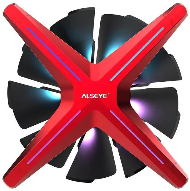 Main image of ALSEYE X12 Case Fan ARGB PWM Computer Air Cooling Fan - High Performance Silent Operation 120mm RGB CPU Cooling (Red, Standard Blade)