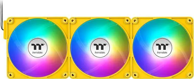 Alt view image 3 of 6 - Thermaltake CT120 EX ARGB Sync PC Cooling Fan 3 Pack, PWM 500~2000 RPM, 5V Motherboard Sync, 16.8 Million Colors 9 LEDs, MagForce 2.0 Connectors, Hydraulic Bearing, Bumblebee, CL-F215-PL12BB-A
