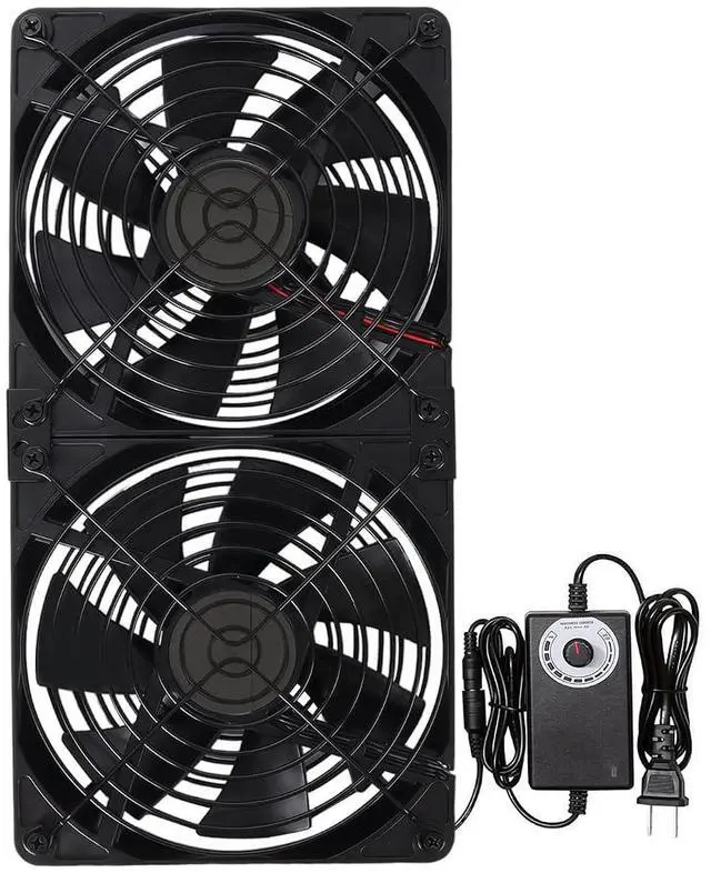Main image of 2x140mm 280mm 11.02inch Upgraded Computer PC Vent Cooling Fans with Magnetic Screws Kits and Adjustable Speed for Cabinet Server Mining Rig Chicken Coop
