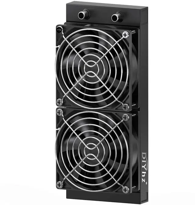 Main image of Water Cooling Computer Radiator, 12 Pipe Aluminum Heat Exchanger Liquid Cooling Radiator Heat Sink 240mm with Dual Fans for CPU PC Laser Water Cool System DC12V Black