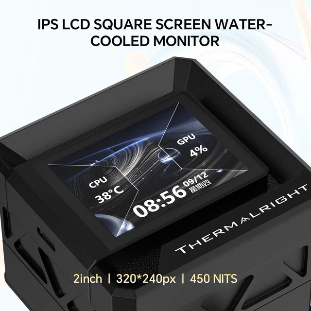 Alt view image 3 of 7 - FW360 SE ARGB V2 360mm AIO Liquid CPU Cooler, 2" LCD Screen, 3 x TL-M12Q 120mm ARGB PWM Daisy-Chain Fans, 3000RPM Pump, for AMD AM5/AM4 & Intel LGA1851/1700