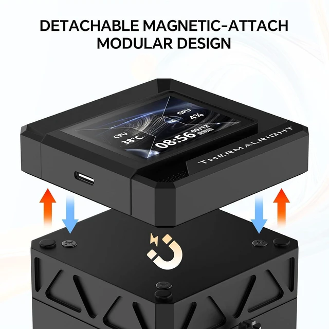 Alt view image 6 of 7 - FW360 SE ARGB V2 360mm AIO Liquid CPU Cooler, 2" LCD Screen, 3 x TL-M12Q 120mm ARGB PWM Daisy-Chain Fans, 3000RPM Pump, for AMD AM5/AM4 & Intel LGA1851/1700