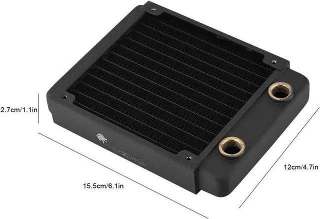 Alt view image 5 of 7 - Copper Radiator, Black Liquid Heat Exchanger Heat Sink, Computer Water Cooling Kit, High Grade Copper, Antioxidant, TSRP-BP120
