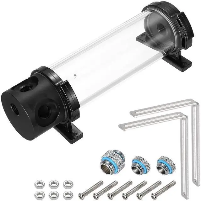 Main image of MECCANIXITY Water Cooling Tank G1/4 Thread 50mm x 190mm Cylinder Heat Exchanger Water Cooling Reservoir Radiator Kit 1 in 3 Out for PC Computer CPU